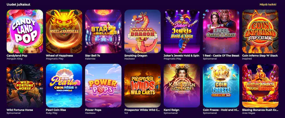 Ruhtinas Casinon uudet pelijulkaisut