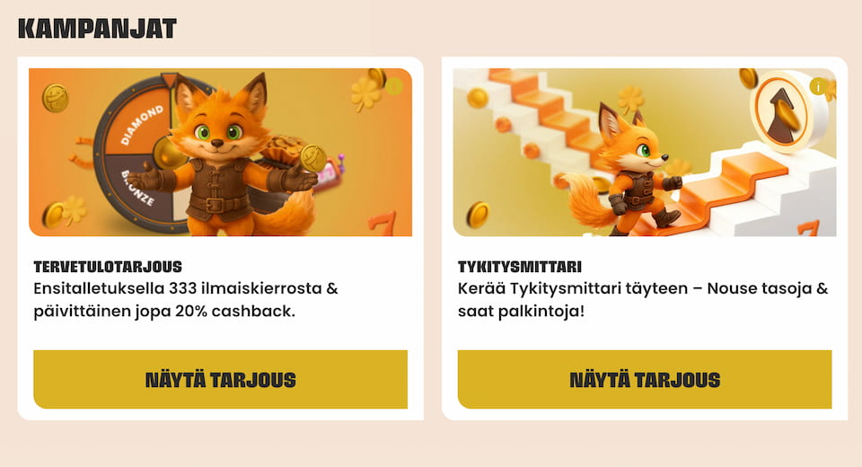 Tykitys Casinon monipuoliset tarjoukset