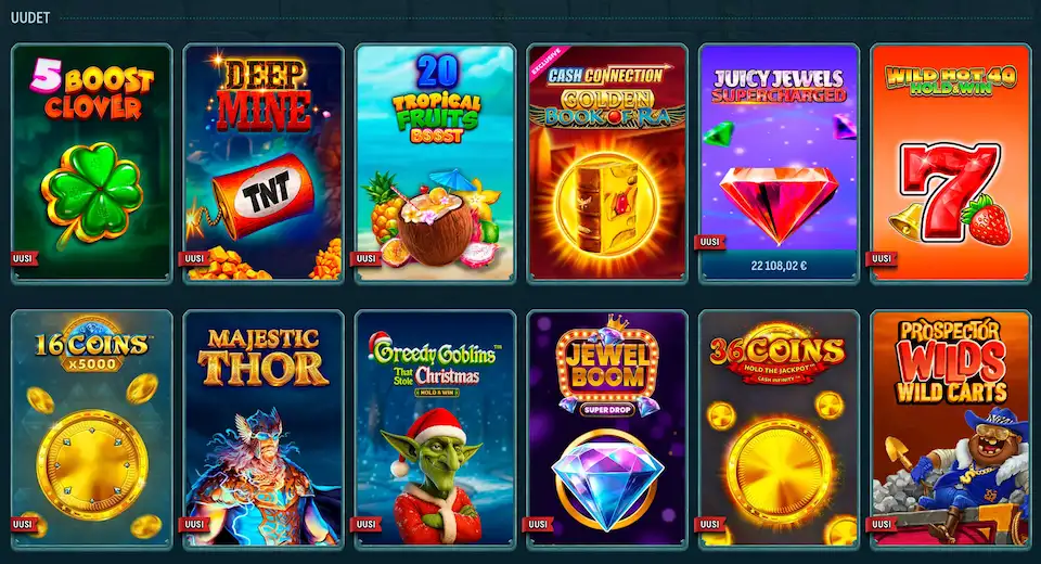 Larabet listaa uudet kasinopelit omassa kategoriassaan