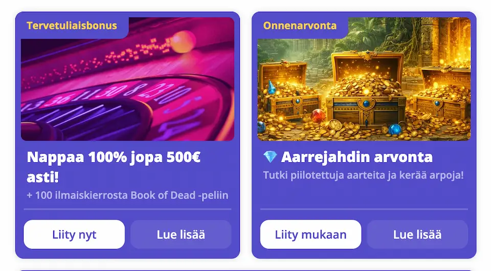 Casino Days mainostaa tervetulobonuksen lisäksi muita tarjouksia