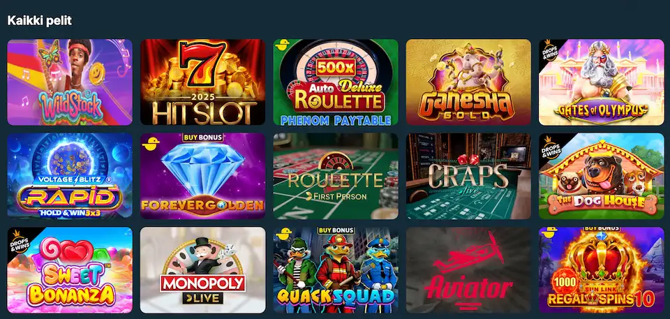 Lolo Casinon pelivalikoima