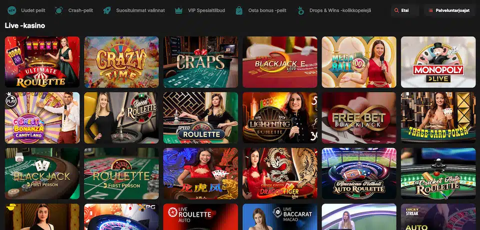 Wettson Casinon livekasinopelit