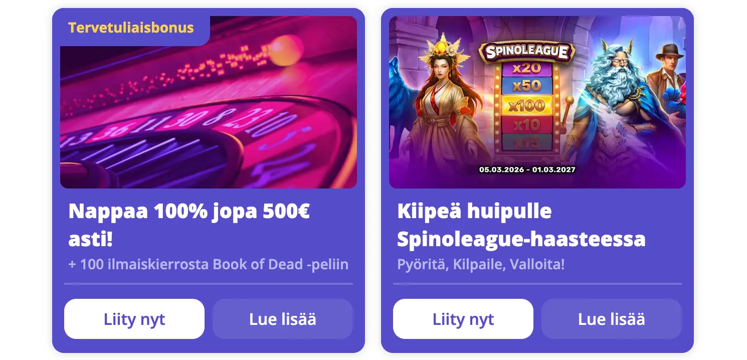 CasinoDays tarjoaa talletusbonuksen ja palkintoja