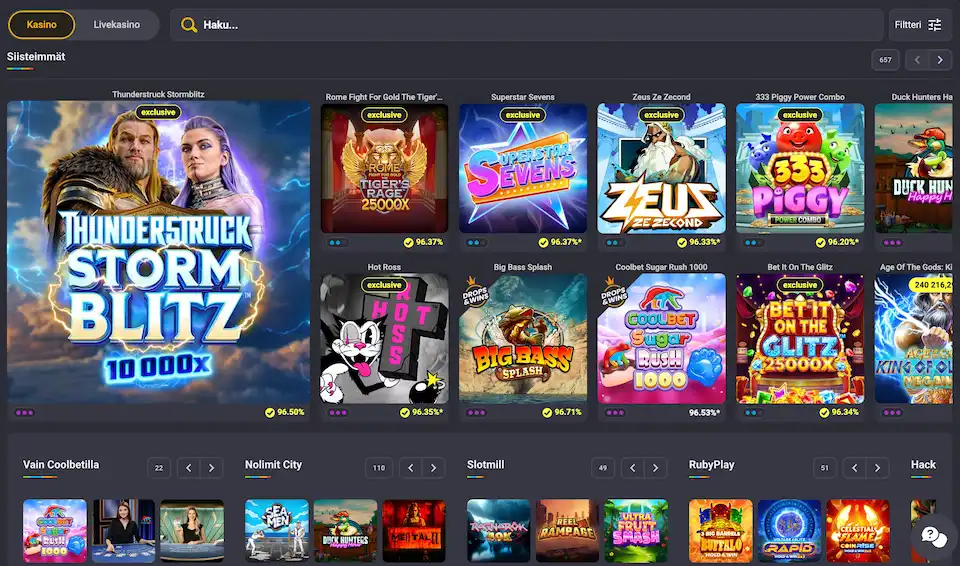 Coolbet Casinon siisteimmät pelit
