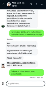 Go4Casino live chat keskustelu