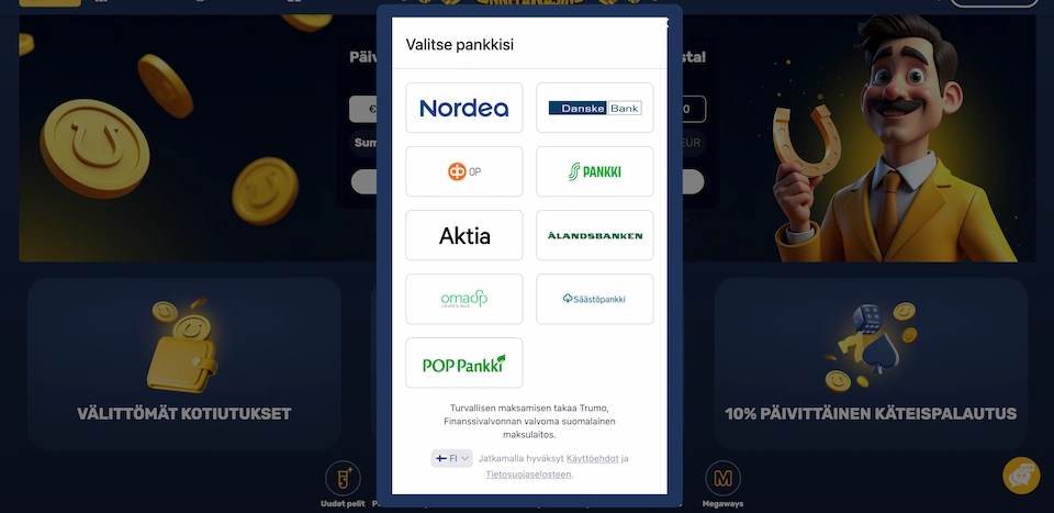 Onnela Kasinolle tallettaminen Trumon avulla
