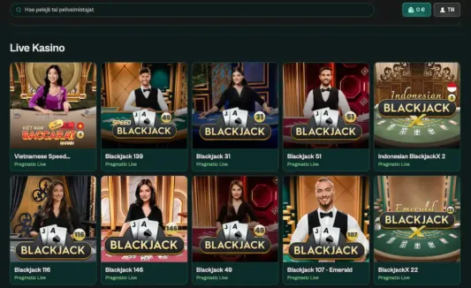 Spinzen Casinon live-pelit