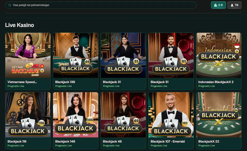 Spinzen Casinon live-pelit