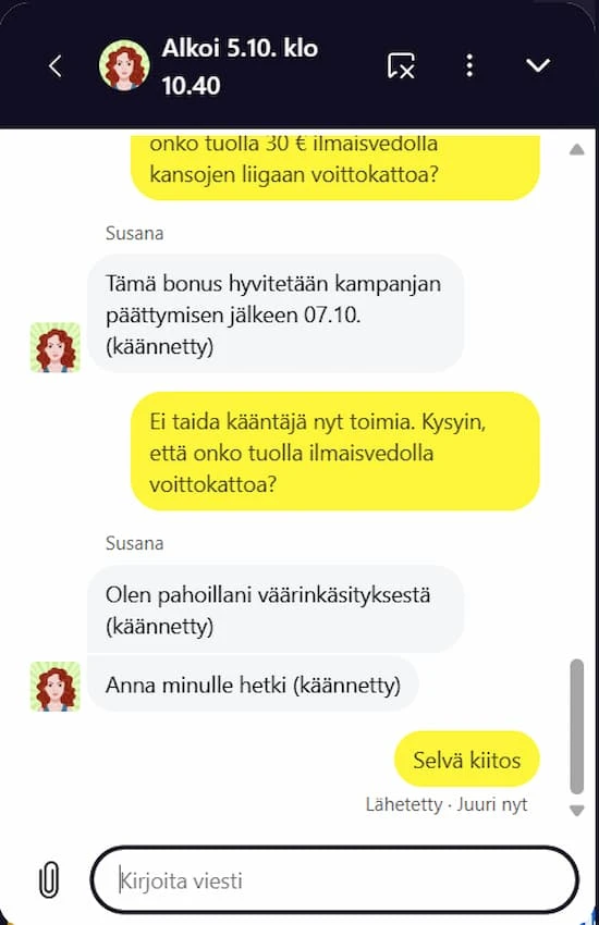 FreeSpinza live chat