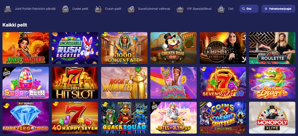 Jasmin Slots Casinon kaikki pelit