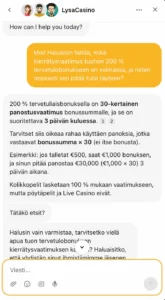 Lysa Casinon asiakaspalvelu