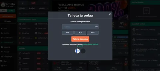 Ninja Casino vedonlyönti talletus