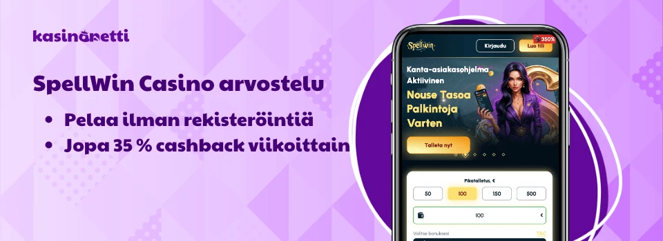 Spellwin Casino on pikakasino, joka tarjoaa viikoittaisen cashbackin