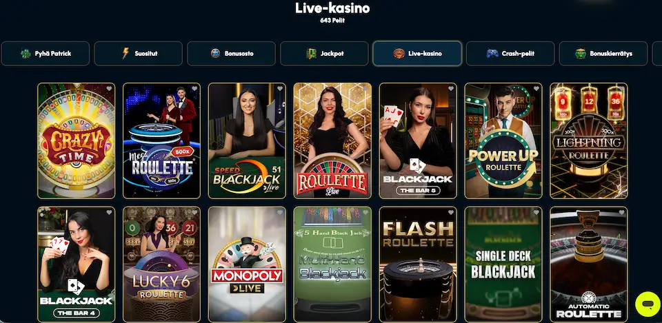 SpellWin Casinon livepelit