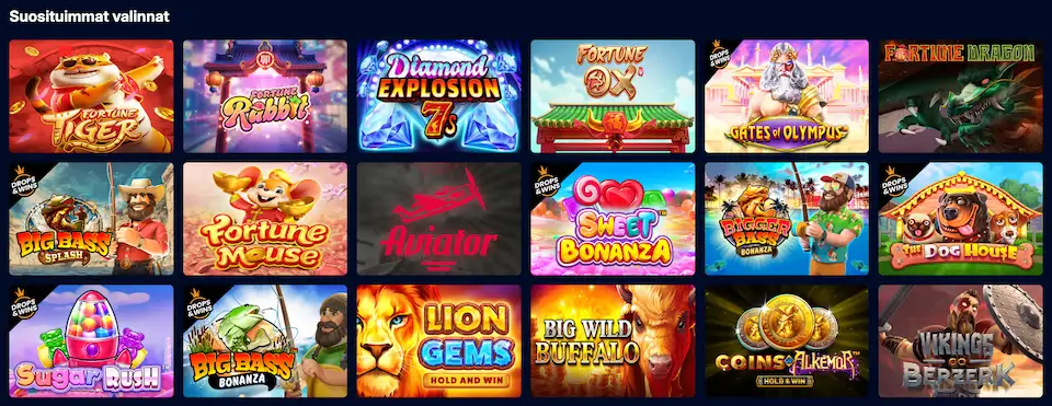 Spintexas Casinon suosituimpia kolikkopelejä