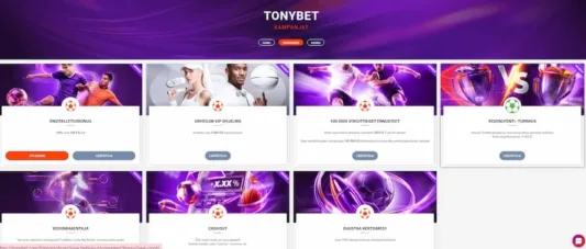 Tonybet vedonlyöntikampanjat