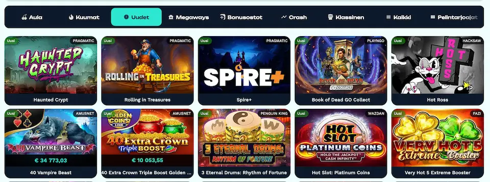 Jackburst Casinon uudet pelit