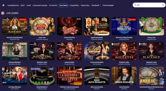Lysa Casinon livepelit