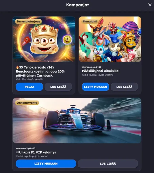 Panosta Casino tarjoaa tervetuliaisbonuksen lisäksi muitakin etuja