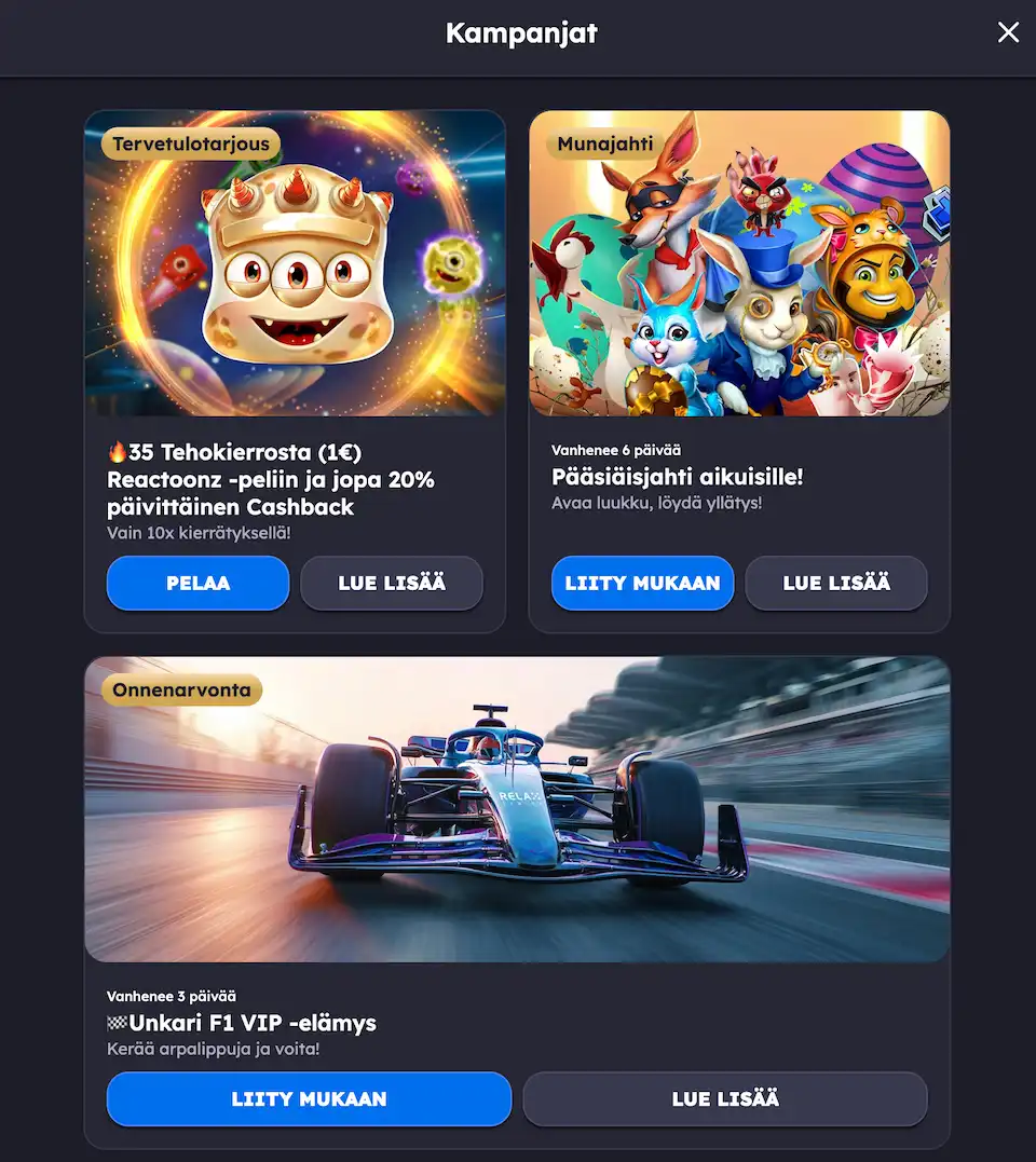 Panosta Casino tarjoaa tervetuliaisbonuksen lisäksi muitakin etuja