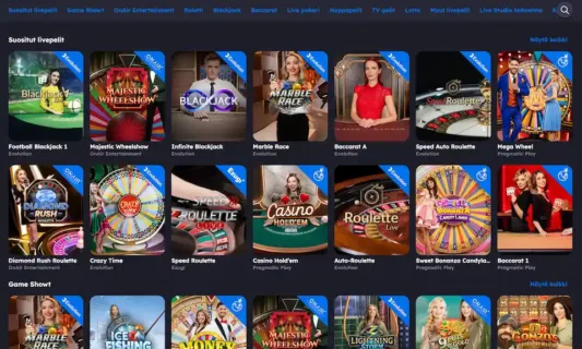 Panosta Kasinon livepelit