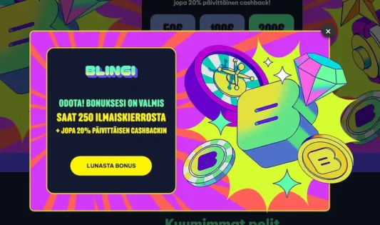 Blingi Casinolta ilmaiskierroksia ja käteispalautus