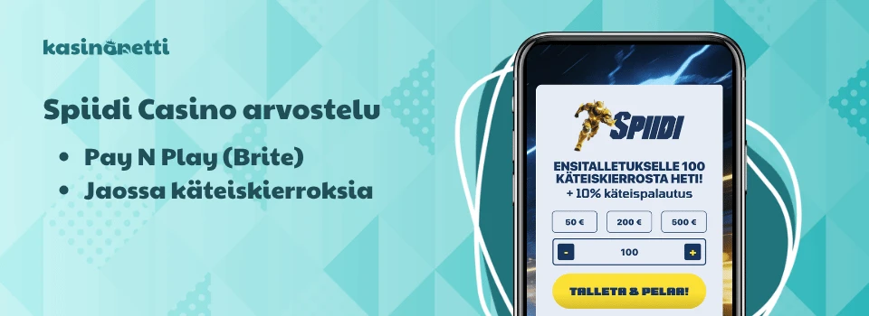 Spiidi Kasino on kierrätysvapaa Pay N Play -pelipaikka.