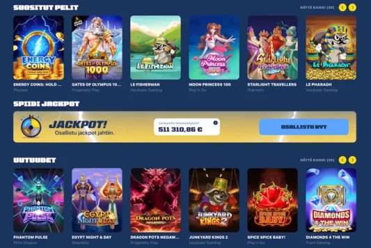 Spiidi Casinon suosituimmat pelit