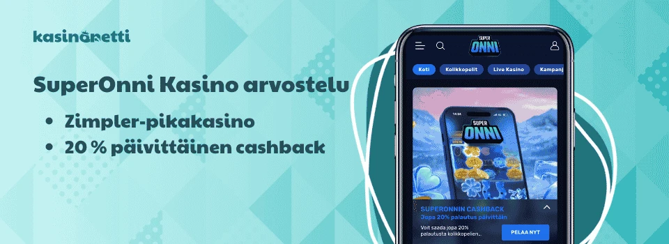SuperOnni Kasino on käteispalautusta jakava pikakasino