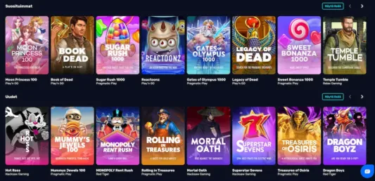 SuperOnni Casinon suosittuja pelejä
