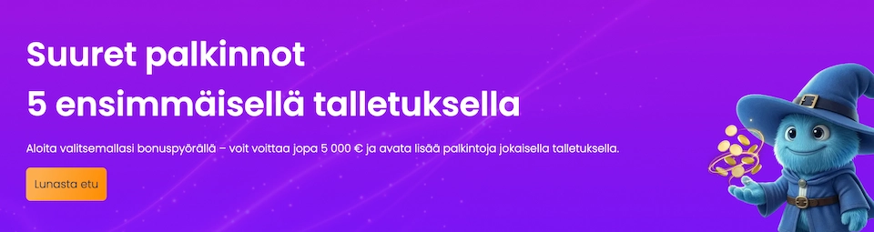 Taika Spinni tarjoaa etuja viidellä ensimmäisellä talletuskerralla