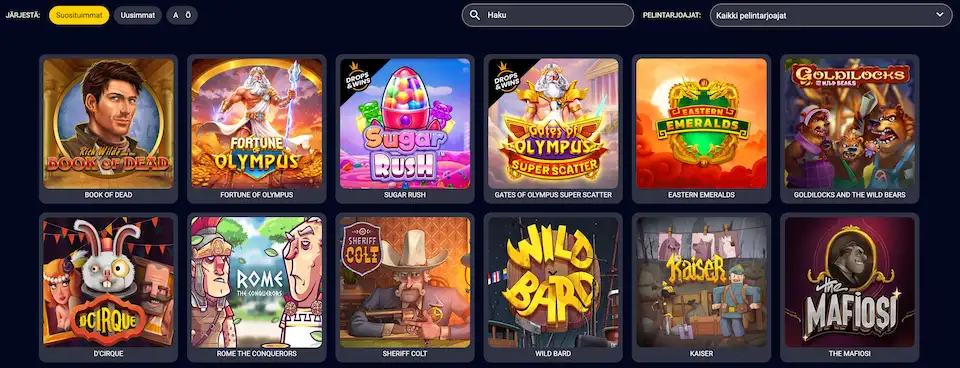 Trybet Casino sisältää useimmat suosikkipelit ja myös uutuuksia