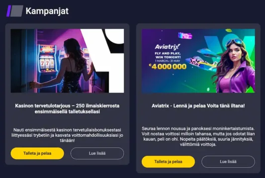 Trybet Casinolla tarjottavat kampanjat