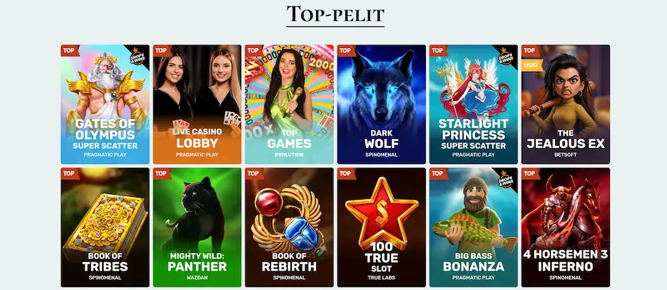 Avalon78 Casinon tarjoamia kolikkopelejä