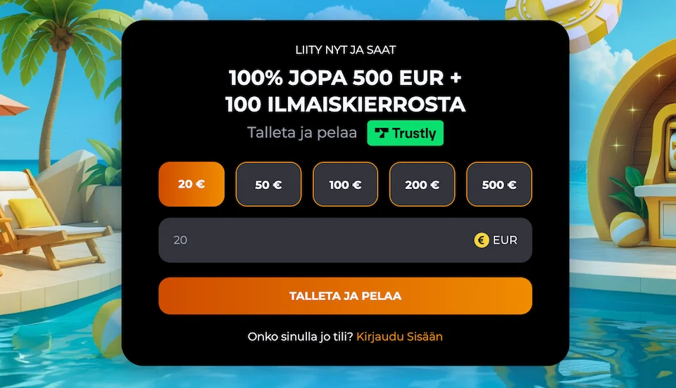HupiSlots Casinon talletusikkuna