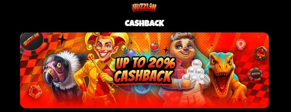 Huzzlin Casinon viikoittainen käteispalautus