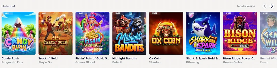 OhCasinon uusimpia kolikkopelejä