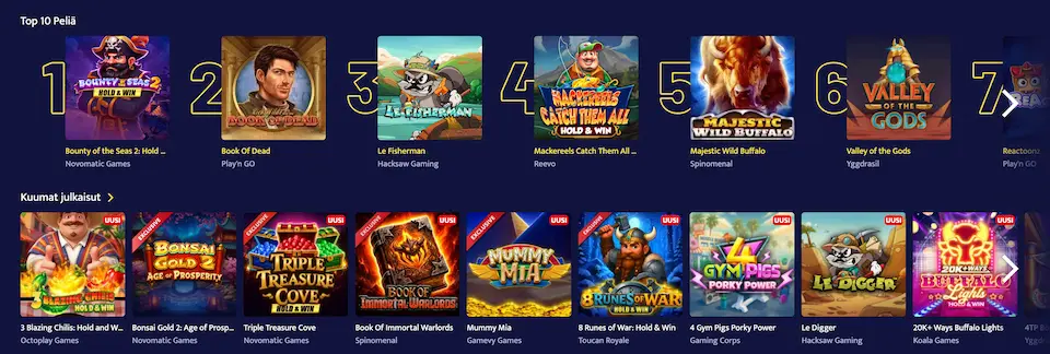 Quickz Casinon kolikkopelit