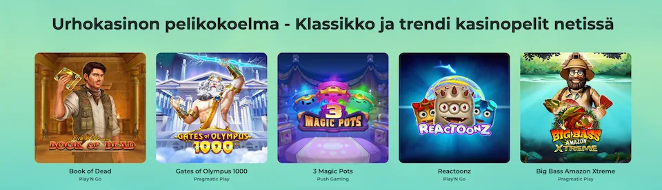 Urho Kasino sisältää yli 4 000 laadukasta kasinopeliä