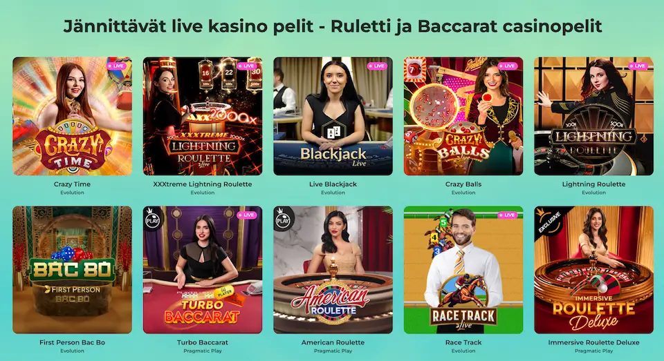 Urho Kasino livepelit