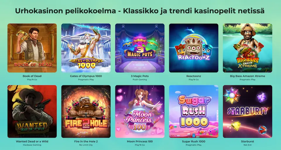 Urho Kasinon pelivalikoima