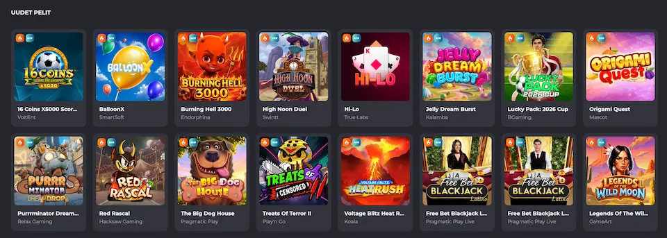 Voom Casinon uusia pelejä
