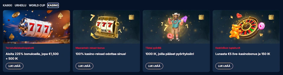 Kudosbet tarjoaa tervetulobonuksen lisäksi lukuisia säännöllisiä bonuksia
