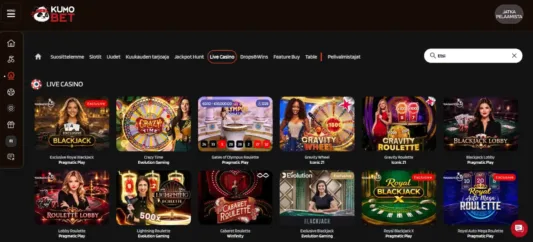 Kumobet Casino pelivalikoima