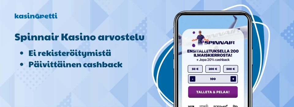 Spinnair Kasino on pikakasino, joka tarjoaa päivittäisiä käteispalautuksia