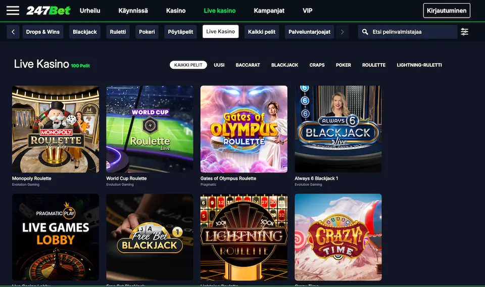 247Bet Live Casino