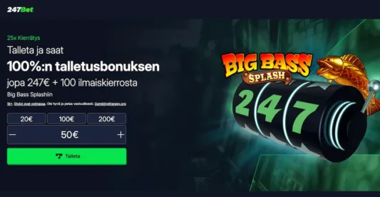 247Bet tervetuliaisbonus uusille pelaajille