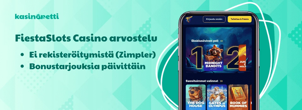 FiestaSlots on mutkaton Zimpler-kasino, joka tarjoaa lukuisia bonuksia