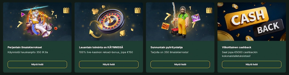 Spinstag Casinolta löytää päivittäisten tarjousten lisäksi myös cashback-bonus