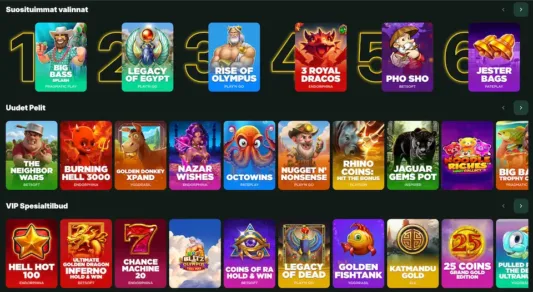 Spinstag Casinon pelivalikoima